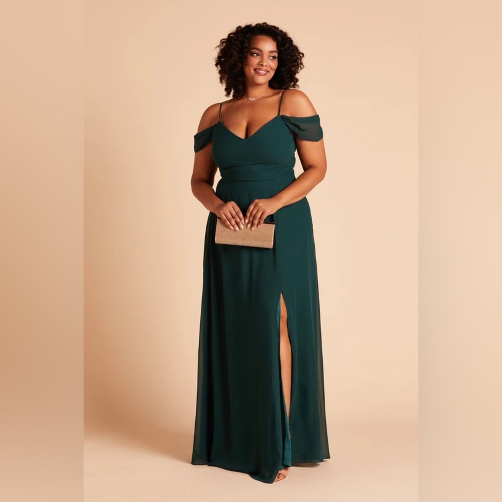 Birdy Grey DEVIN CONVERTIBLE DRESS CHIFFON EMERALD Curve 1X NEW NWT BRIDESMAID